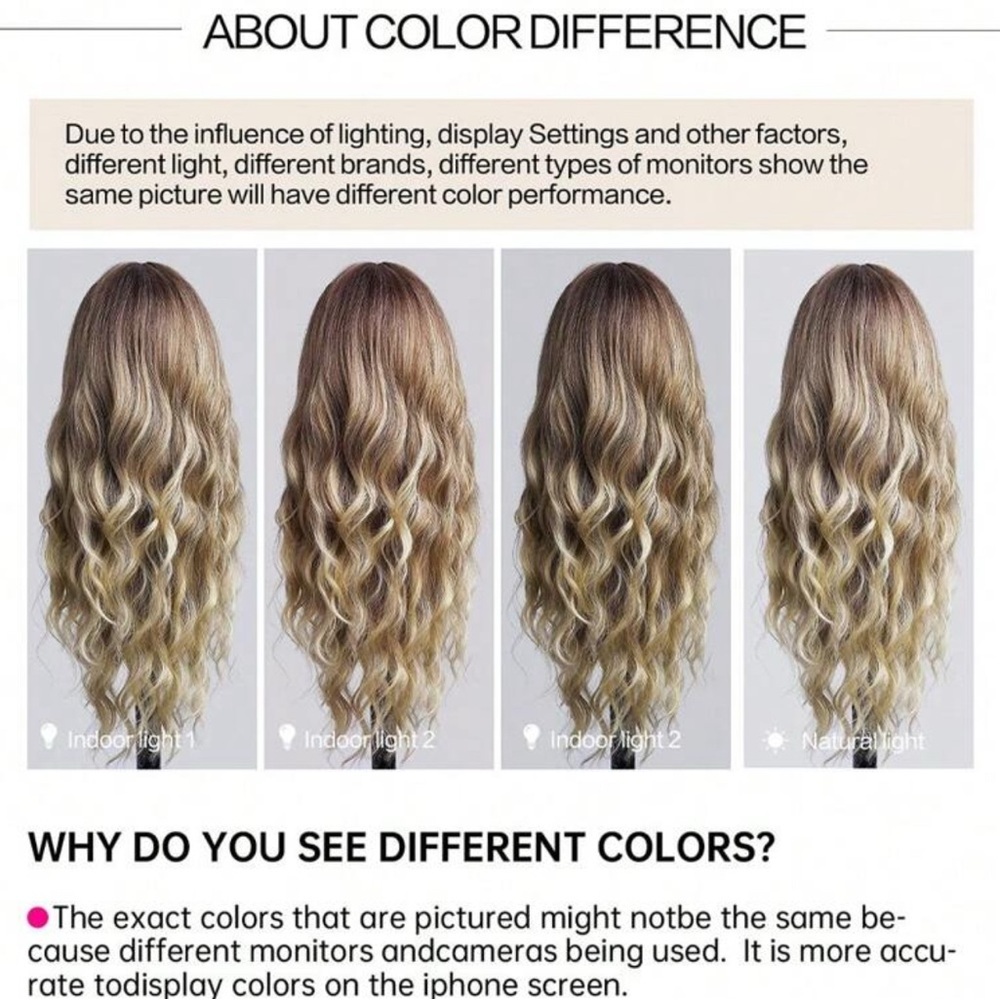 24 Inch Ombre Brown Rooted & Blonde highlights Wavy Hair with bangs  Lon… - Picture 4 of 11